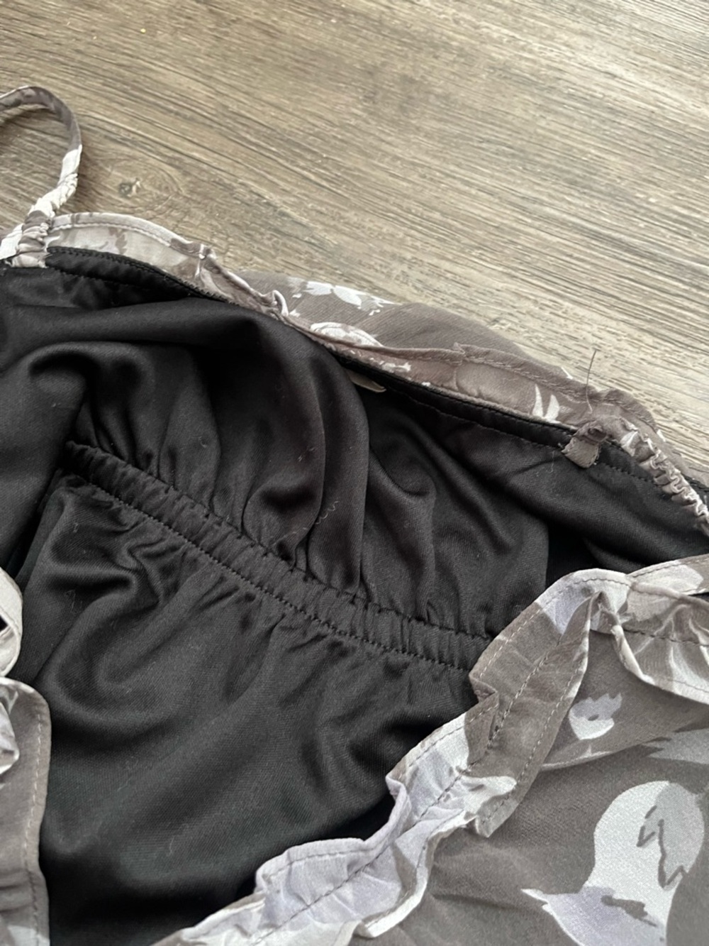 American‎ Eagle Outfitters Black and Gray Floral Strapless Sundress - Picture 9 of 9
